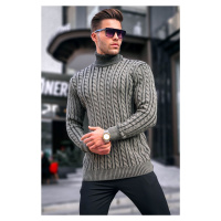 Madmext Khaki Turtleneck Knitted Detailed Sweater 6317