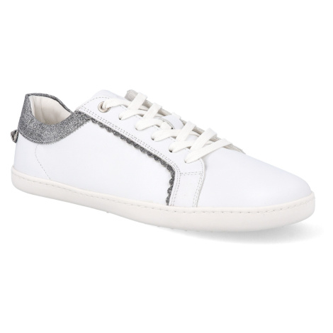 Barefoot tenisky Shapen - Feelin Chic White Glitter Leather bílé