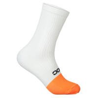 POC Cyklistické ponožky klasické - FLAIR - bílá/oranžová