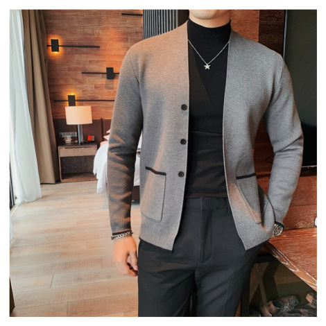 Stylový pánský cardigan elegantní svetr na knoflíky JFC FASHION