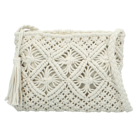 Módní dámská pletená crossbody kabelka Afrodita, krémová MaxFly