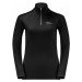 Jack Wolfskin Alpspitze Wool L/S Hz W Black Outdoorové tričko