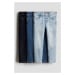 H & M - Comfort Stretch Slim Fit Jeans: balení po 3 - modrá