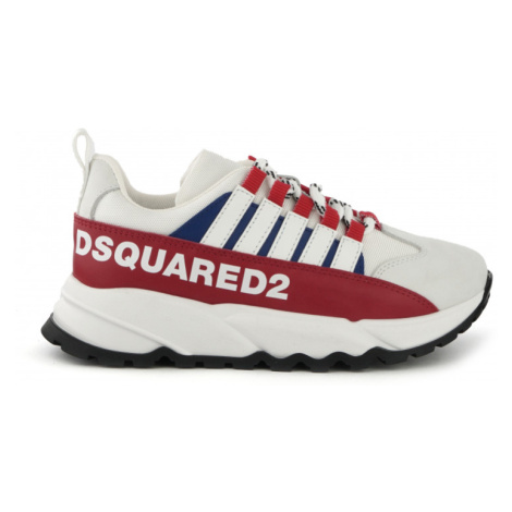 Tenisky dsquared logo leather & tech free sneakers low lace up bílá Dsquared²