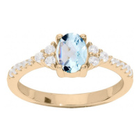 Troli Krásný pozlacený prsten s topazem a zirkony PO/SRC0203TZ 54 mm
