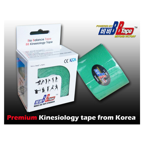 Kineziologický tejp BB Tape - 5 m x 5 cm Barva: zelená