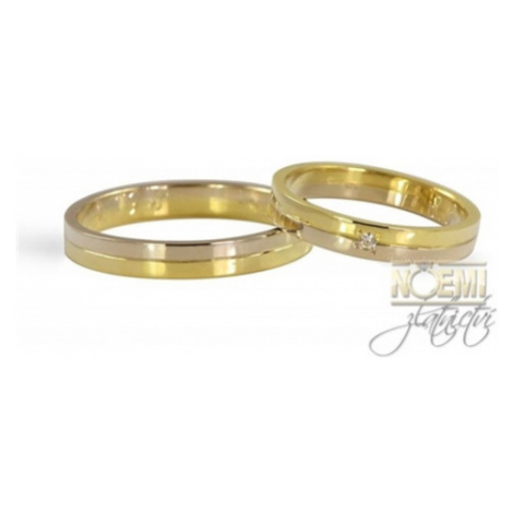 Snubní prsteny zlaté dvoubarevné 0088 + DÁREK ZDARMA
