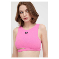 Plážový top Calvin Klein růžová barva, KW0KW02458