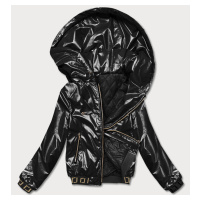 Krátká černá dámská bunda s kapucí model 18019166 - S'WEST
