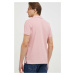 Bavlněné polo tričko Wrangler růžová barva
