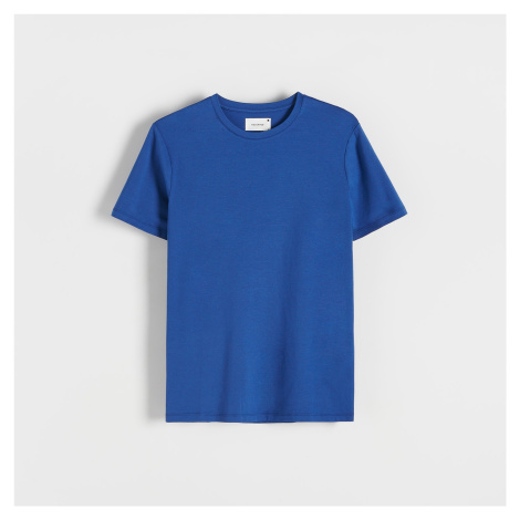 Reserved - Tričko střihu regular s vysokým podílem Tencel™ Modalu - Tmavomodrá