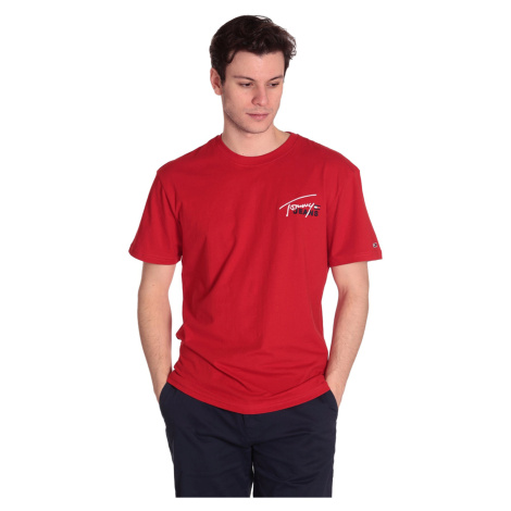 Tommy Jeans pánské červené tričko. Tommy Hilfiger