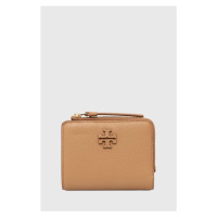 Kožená peněženka Tory Burch McGraw Bi-Fold hnědá barva, 158904.227