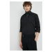 Košile Bruuns Bazaar pánská, černá barva, regular, s límečkem button-down