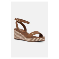 Sandály Tommy Hilfiger IM RAFFIA SANDAL hnědá barva, FW0FW08226