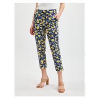 Orsay Žluto-modré dámské zkrácené květované kalhoty - Dámské