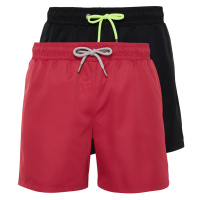 Trendyol 2-Pack Black - Burgundy Basic Marine Shorts