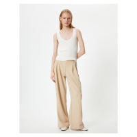 Koton Palazzo Trousers Wide Leg Normal Waist Pocket Detailed