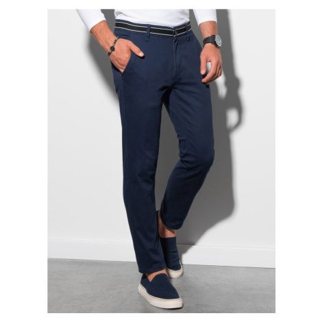 Ombre Clothing Granátové elegantní kalhoty P156