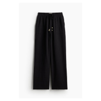 H & M - Mušelínové natahovací kalhoty - černá