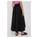 Bavlněná sukně Sisley černá barva, midi, áčková