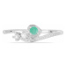 Prsten stříbrný s broušeným smaragdem a zirkony Ag 925 031131 EM - 62 mm , 1,41 g