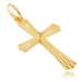 Zlatý 14K přívěsek - paprskovitý kříž se zvlněnými konci