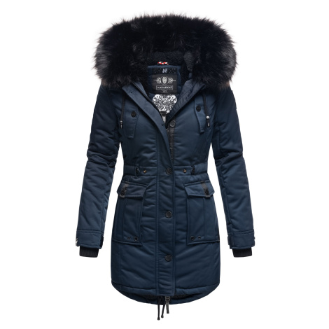 Dámská zimní dlouhá bunda/kabát Luluna Princess Navahoo - NAVY | Modio.cz