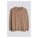 SVETR GANT D1. SUPERFINE LAMBSWOOL C-NECK MOLE BROWN