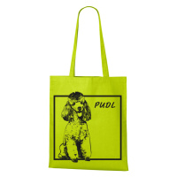 Plátěná nákupní taška s potiskem plemene Pudl - dárek pro milovníky psů
