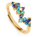 Viceroy Okouzlující pozlacený prsten s barevnými zirkony 13136A0