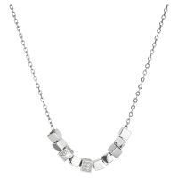 Evolution Group Stříbrný náhrdelník kostičky na řetízku se zirkony 12071.1