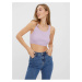 Světle fialový žebrovaný crop top VERO MODA Fibly - Dámské