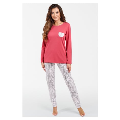 Dámské pyžamo Italian Fashion Abella - bavlněné Malinově červená