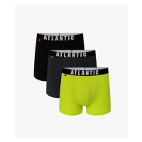 Pánské boxerky ATLANTIC 3Pack - černá, grafit, limetka