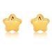 Náušnice ve žlutém 9K zlatě - zrcadlově lesklá hvězdička s pěti cípy, puzetky