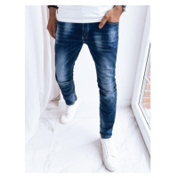 Pánské modré džíny s ozdobnou lebkou