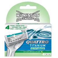 Wilkinson Sword Quattro Titanium Sensitive - Náhradní hlavice 4 ks