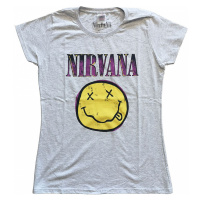 Nirvana tričko, Xerox Smiley Pink Girly Grey, dámské