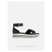 Bílo-černé dámské kožené sandály na platformě Geox Kency