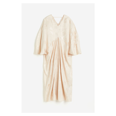 H & M - Kaftanové šaty z žakárové tkaniny - béžová H&M