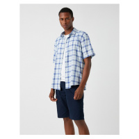 Koton Short Sleeve Shirt Plaid Classic Collar