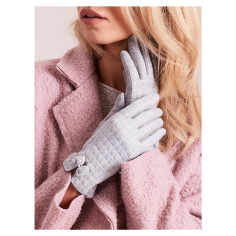 Šedé kostkované dámské rukavice Fashionhunters