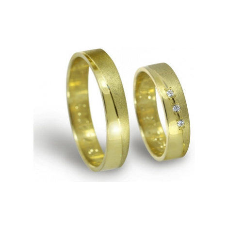 Zlaté snubní prsteny lesk/mat 1045 + DÁREK ZDARMA