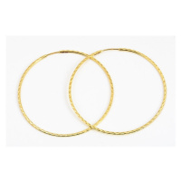 Dámské náušnice kruhy ze žlutého zlata 50 mm NA0531F + DÁREK ZDARMA