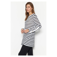 Trendyol Black Striped Stone Detailed Knitted Tunic