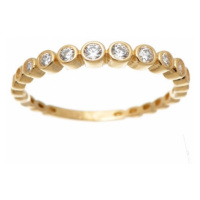 Prsten ze žlutého zlata s čirými zirkony PR0269F + DÁREK ZDARMA