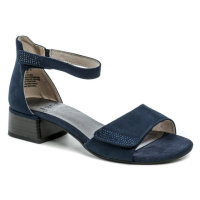 Jana 8-28261-20 modré dámské sandály na podpatku šíře H Modrá