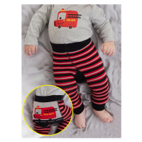 Denokids Fire Brigade Baby Boy Knitted Striped Tights-Pants