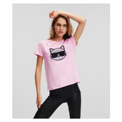 Tričko karl lagerfeld boucle choupette t-shirt růžová